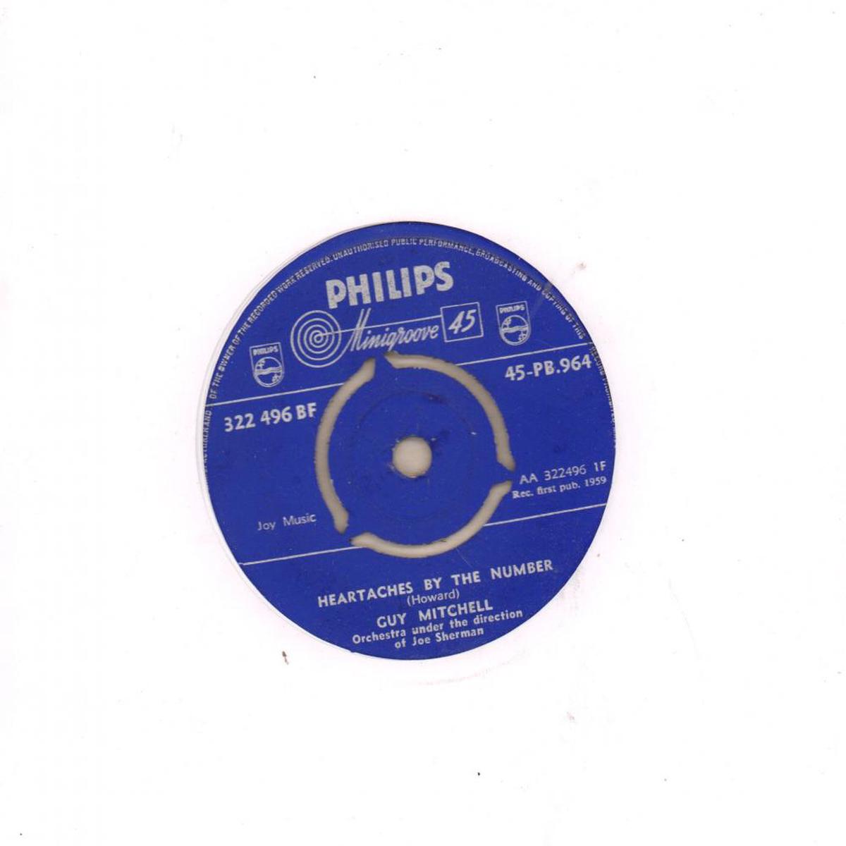 Heartaches By The Number-Philips-7  Vinyl-Ex/Ex