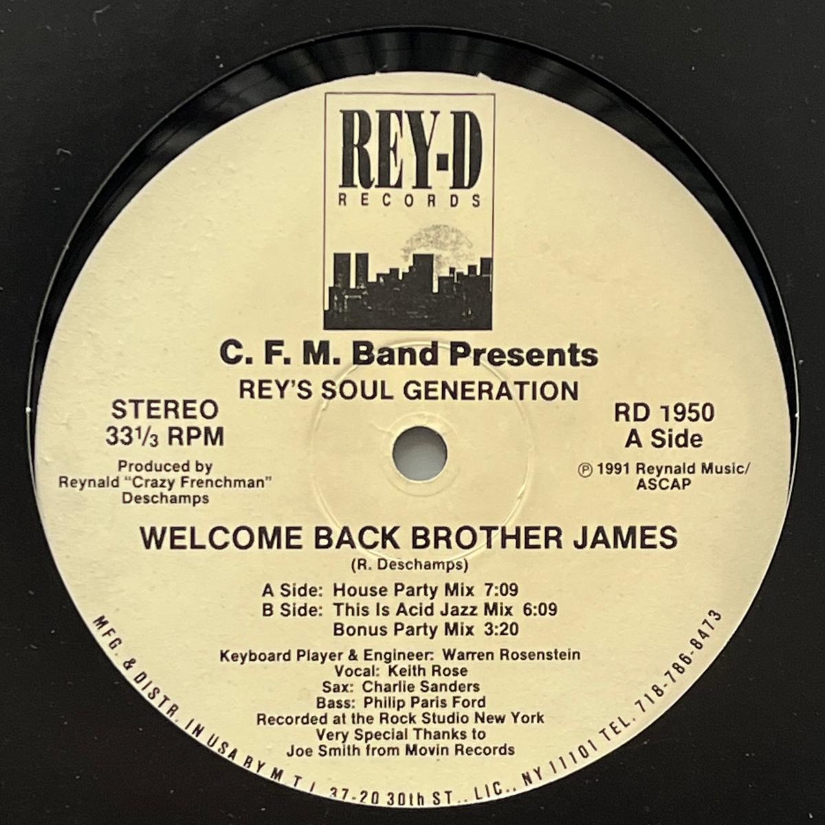 C.F.M. BAND / Welcome Back Brother James (Rey-D Records RD 1950, 12inch)