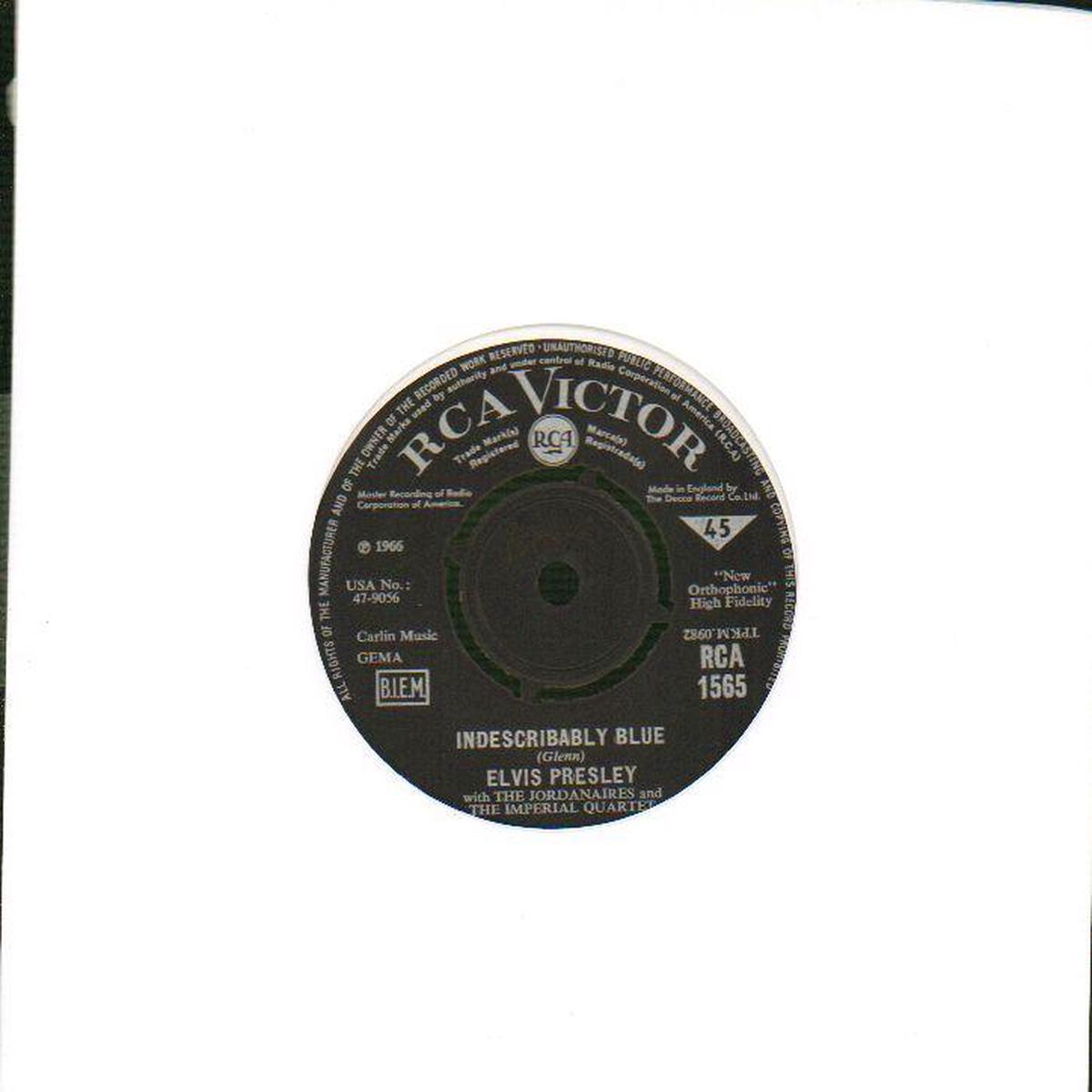 Indescribably Blue/ Fools Fall In Love-RCA-7  Vinyl-Ex/Ex-