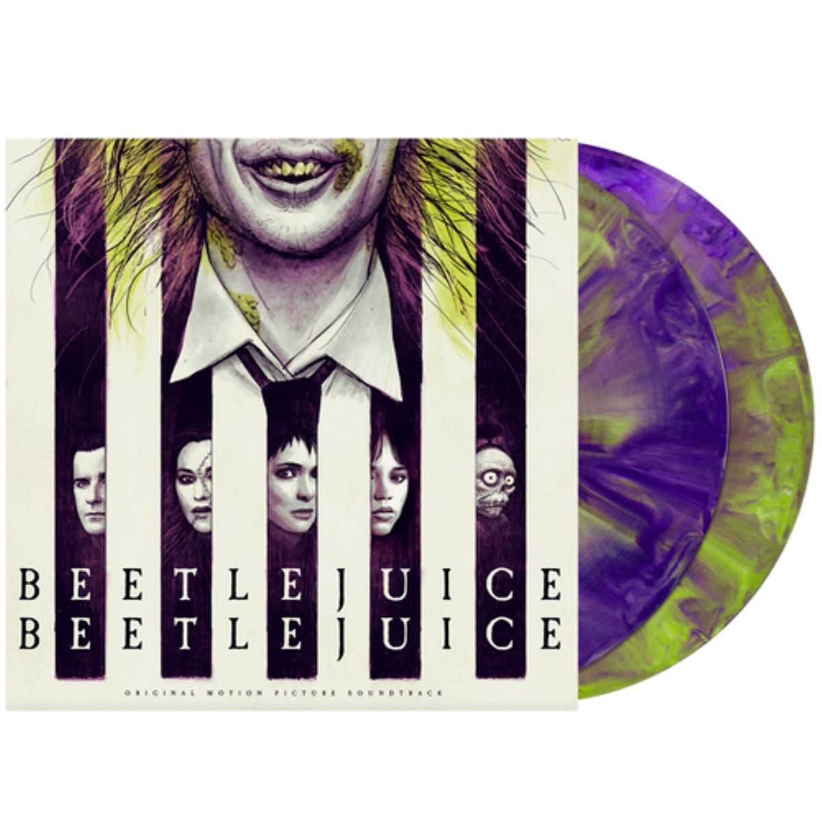 Beetlejuice Beetlejuice Soundtrack Vinyl LP Lime Green & Purple Hand Pour Colour 2024 - Default Title