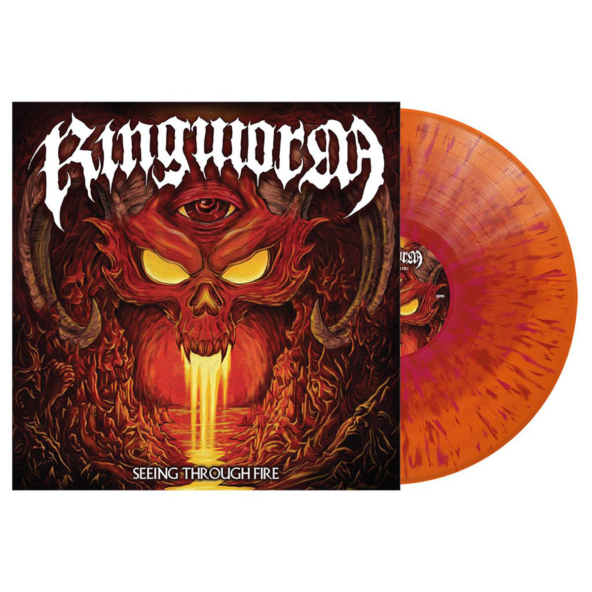 RINGWORM 8211 Seeing Through Fire 8211 LP 8211 Red in Orange w Red 038 Magenta Splatter