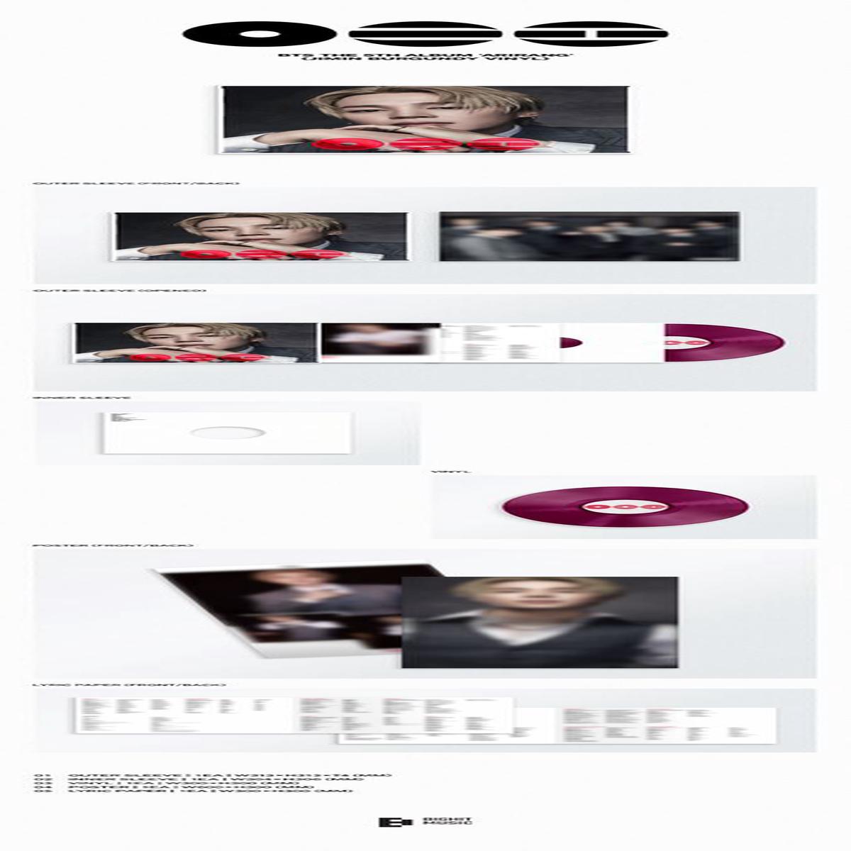 BTS 5th Album ARIRANG (JIMIN - Burgundy Vinyl) - BTS [Colour Vinyl]