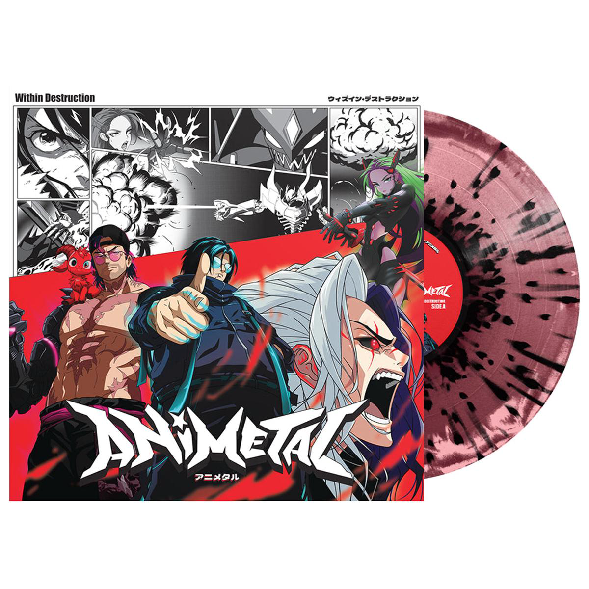 WITHIN DESTRUCTION 8211 Animetal 8211 LP 8211 Burgundy Pink Side AB w Black Splatter Vinyl APR 11