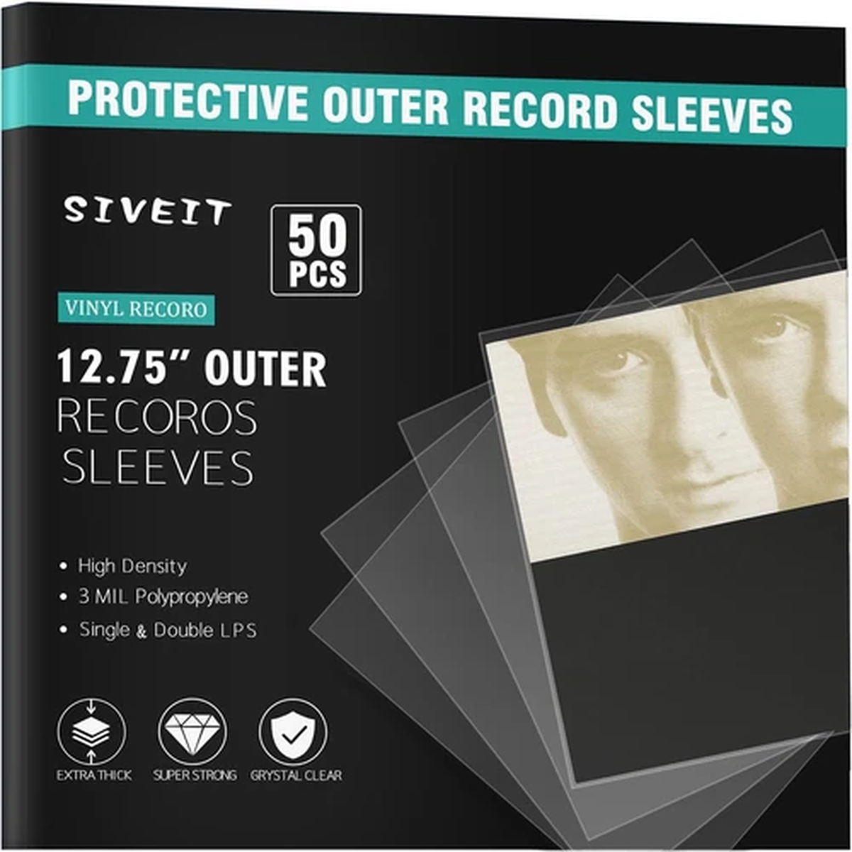 50 PLASTIC OUTER SLEEVES VINYL RECORD LP ALBUM PLASTIC COVERS 4 MIL