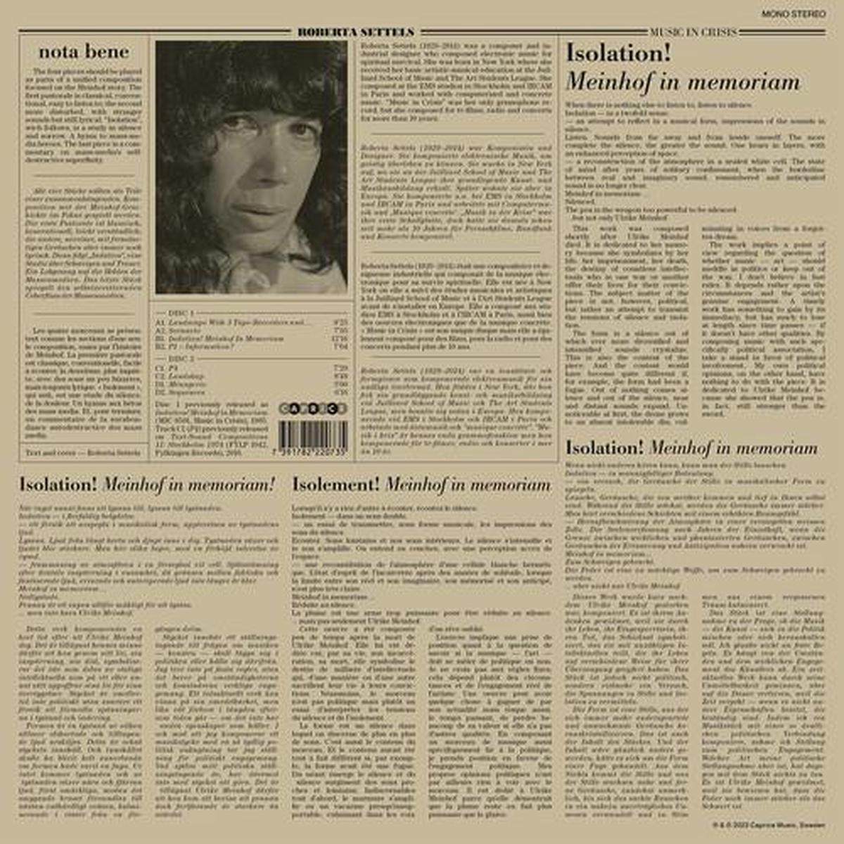 Settels Music in Crisis - Vinyl LP