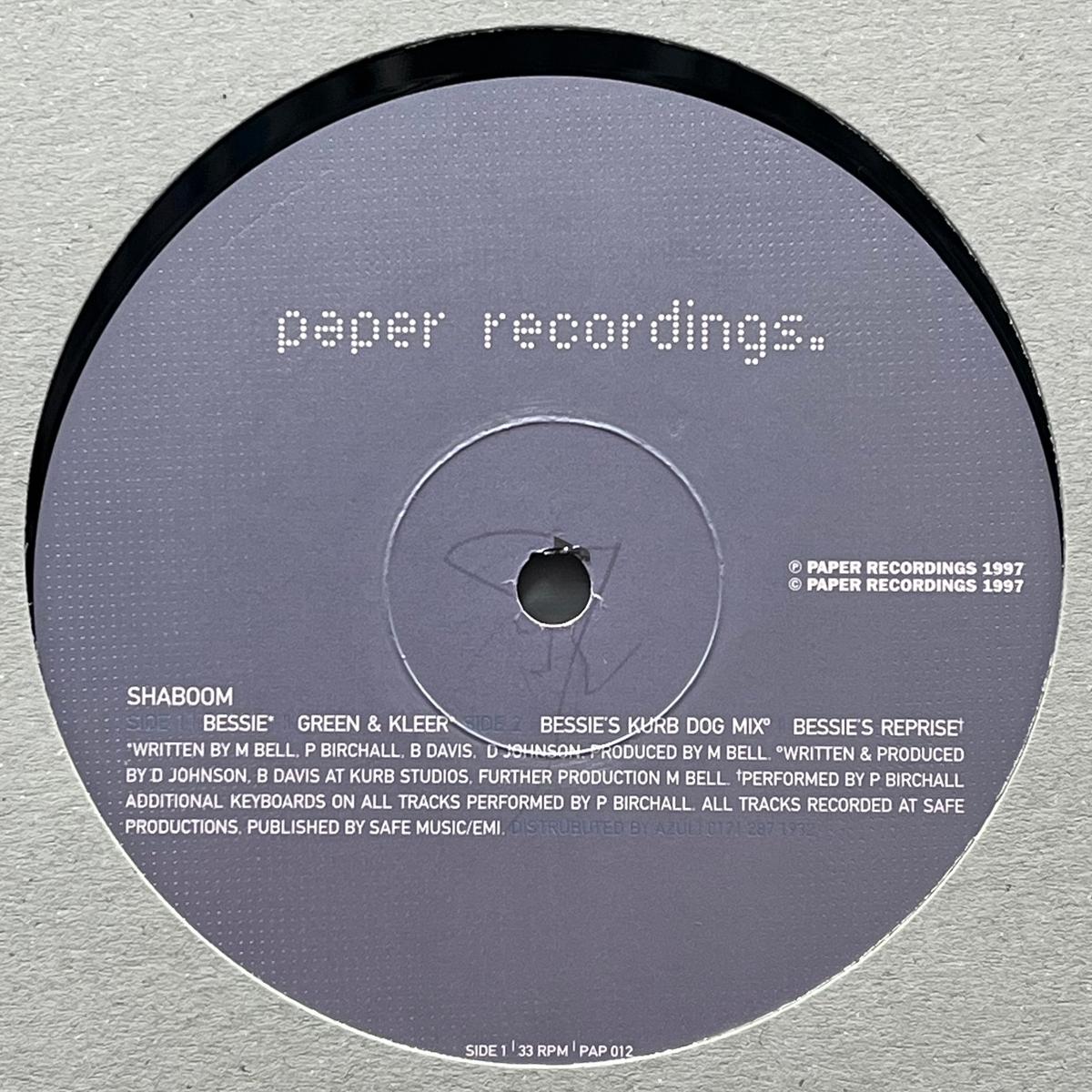 SHABOOM / Bessie (Paper PAP 012, 12inch)