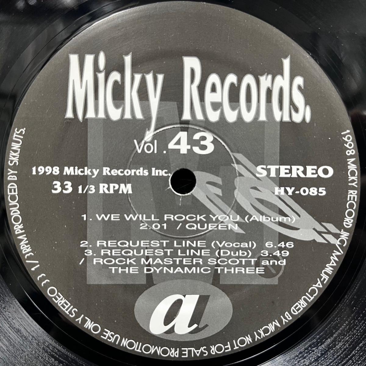V.A. (QUEEN, BLACK, ROCK MASTER SCOTT & THE DYNAMIC THREE ) / MICKY RECORDS VOL. 43 (HY-085, 12inch)