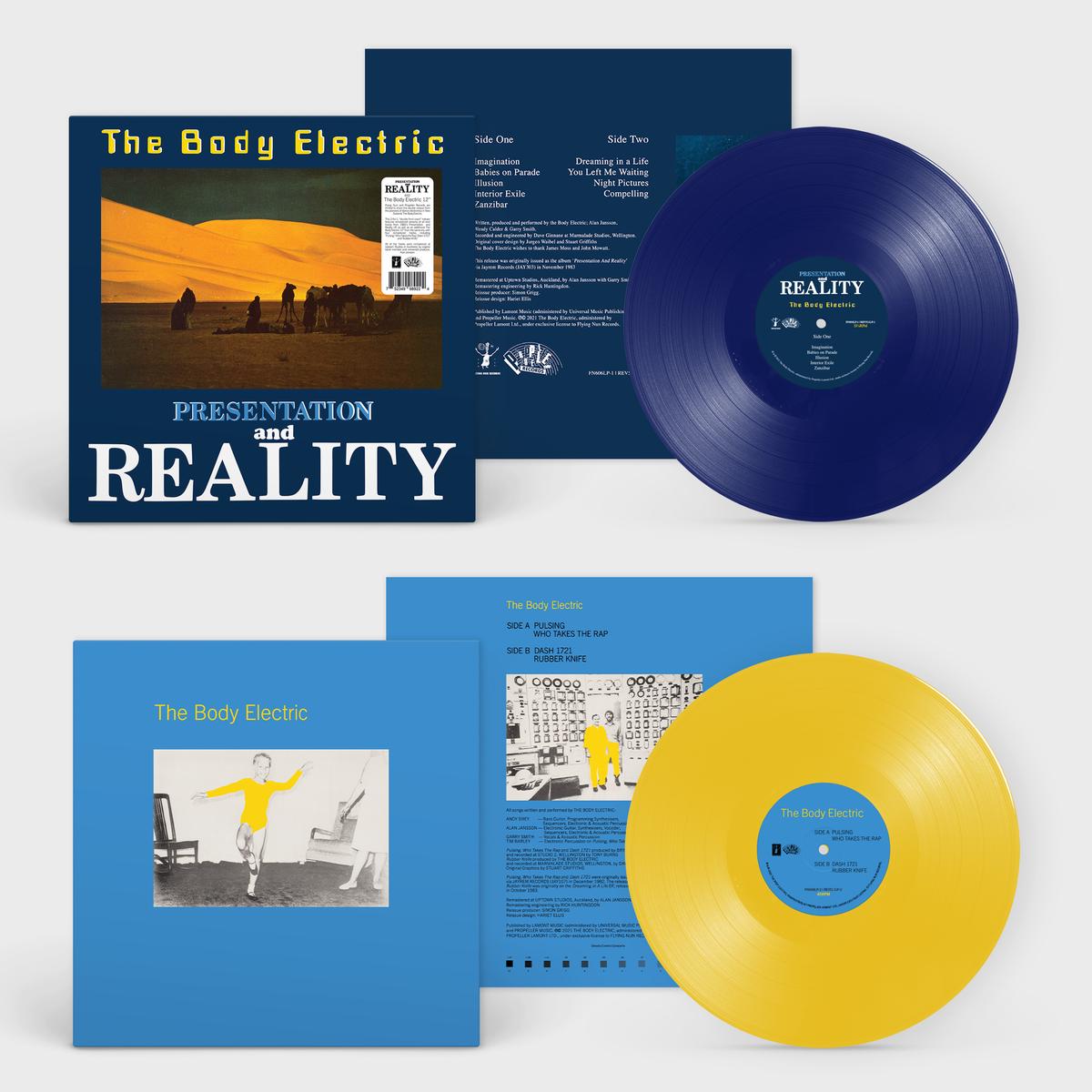 BODY ELECTRIC THE-PRESENTATION & REALITY BLUE YELLOW VINYL LP+12  *NEW*