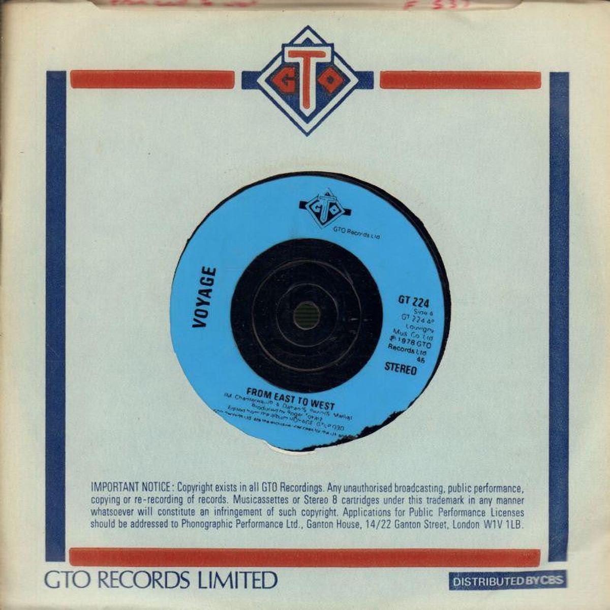 Voyage-From East To West / Scots Machine-GTO-7  Vinyl-VG/VG