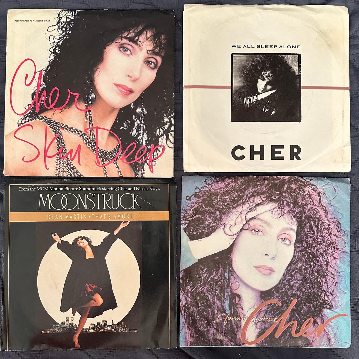Cher - set of four 7 45 records used