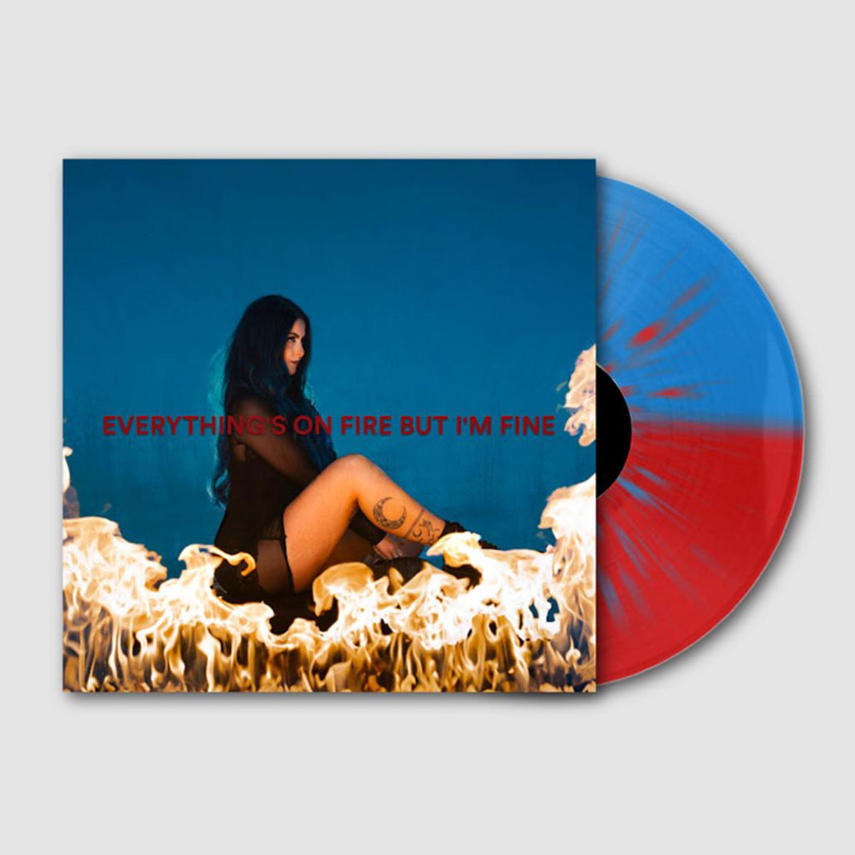AS DECEMBER FALLS 8211 Everything8217s On Fire But I8217m Fine (with Alternate Cover Art) 8211 LP 8211 Blue 038 Red Split Splatter Colour Vinyl