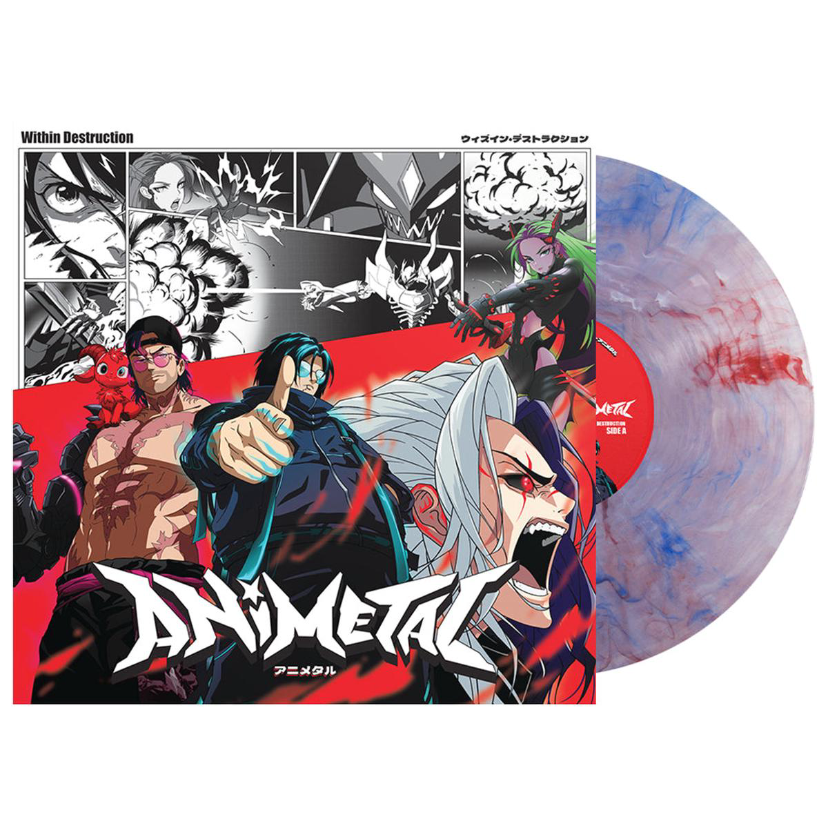 WITHIN DESTRUCTION 8211 Animetal 8211 LP 8211 Clear w Red White 038 Blue Marble Vinyl APR 11