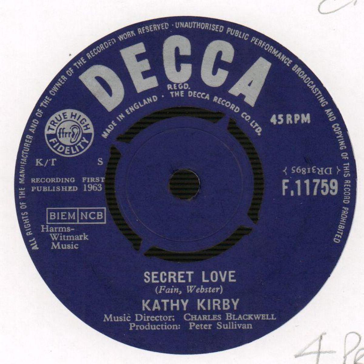 Secret Love/ You Have To Want To Touch Him-Decca-7  Vinyl-Ex/Ex