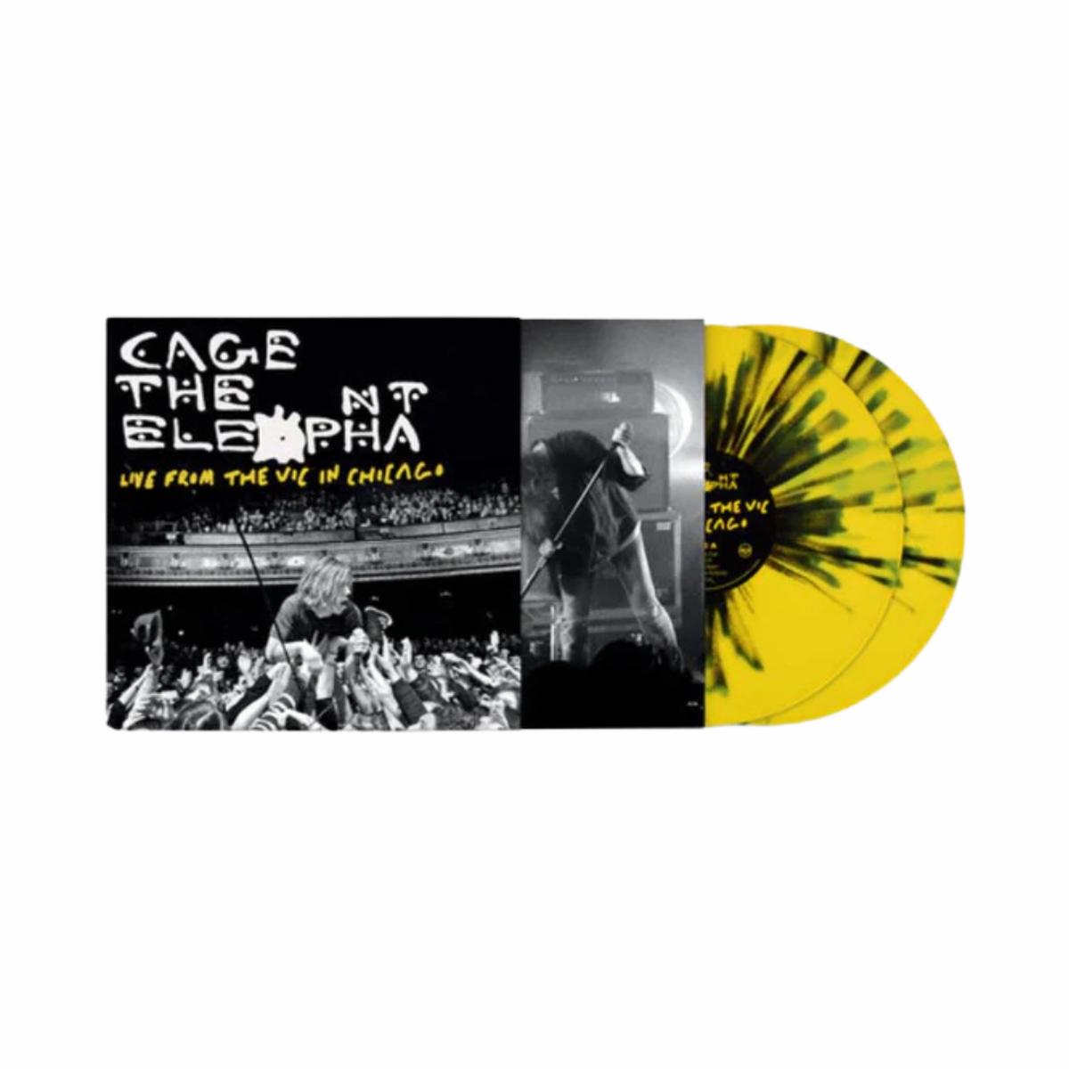 Cage The Elephant Live From The Vic In Chicago (2025 Record Store Day Black Friday Exclusive Yellow with Black Splatter Coloured Vinyl)