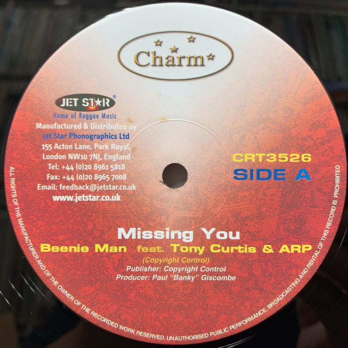 BEENIE MAN feat. TONY CURTIS & ARP / Missing You / Sweetness Of Your Love (CRT3526, 12inch)