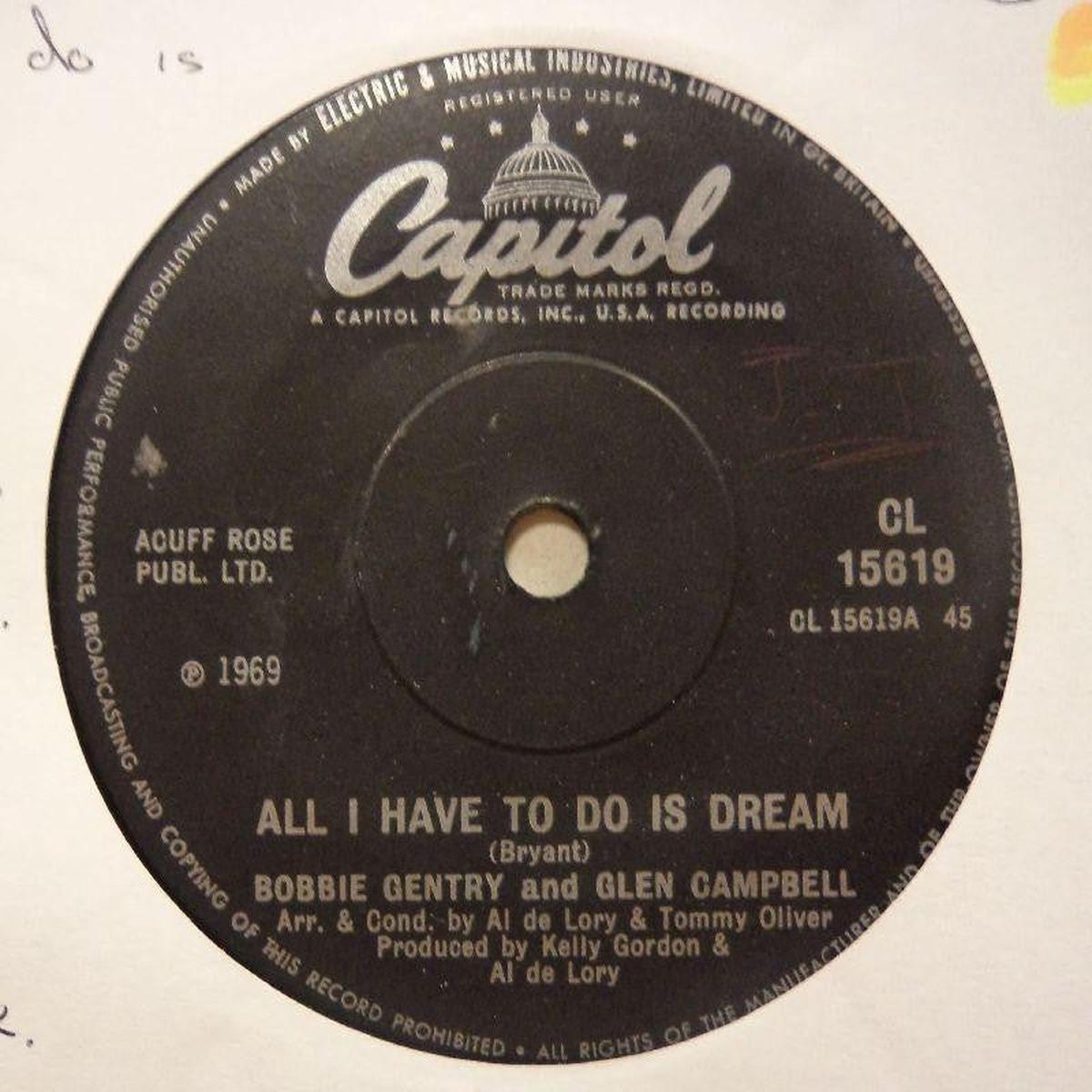 All I Have To Do A Dream/ Walk Right Back-Capitol-7  Vinyl-Ex/Ex