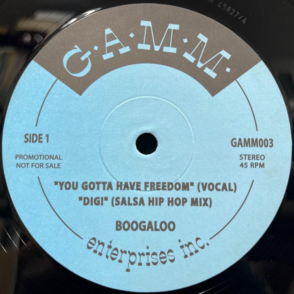 BOOGALOO / You Gotta Have Freedom (GAMM003, 12inch)