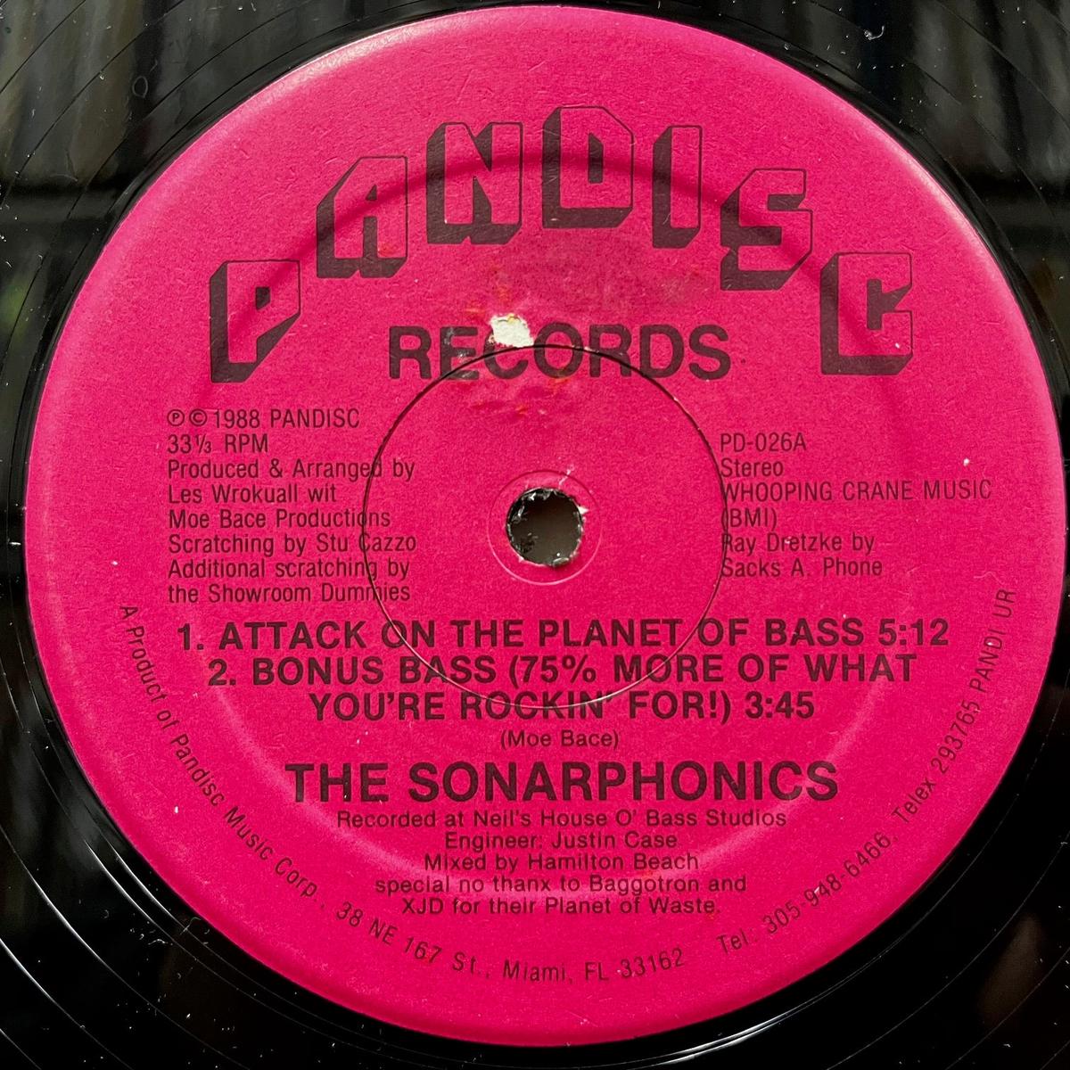 SONARPHONICS / Attack On The Planet Of Bass (PD-026, 12inch)