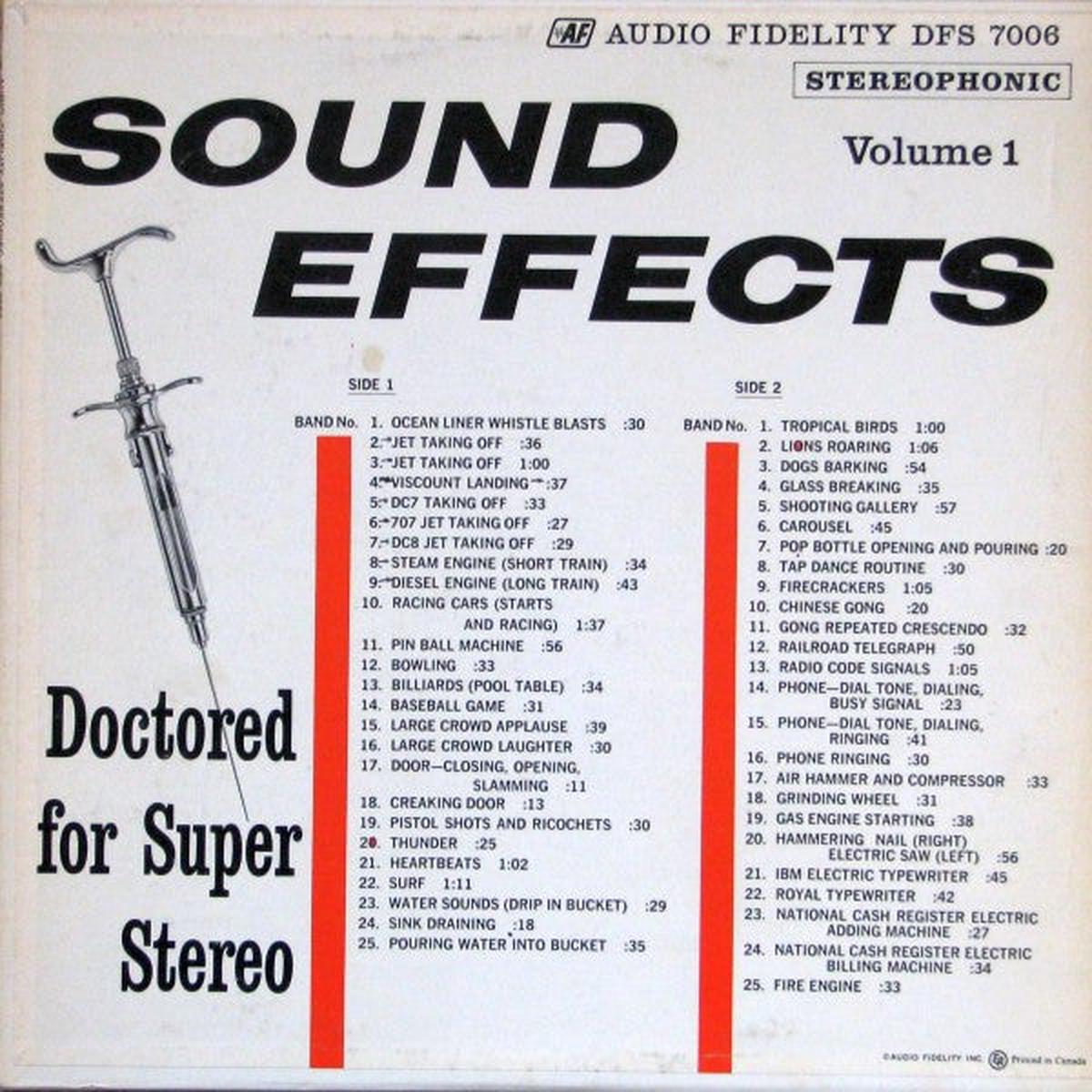 No Artist  Sound Effects Volume 1  1960  Special Effects (vinyl lp)