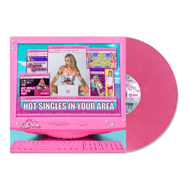 Scene Queen 'Hot Singles In Your Area' Pink (Neon Magenta) w/ Glitter Vinyl LP