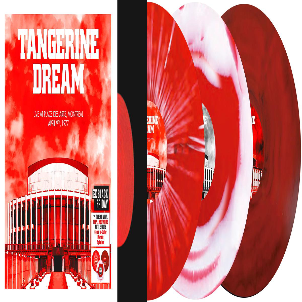 Tangerine Dream 8211 Place des Arts Montreal April 9th 1977 8211 3LP 8211 Triple RedWhite Colour In Colour Marble 038 Splatter Vinyl RSD Black Friday 2025