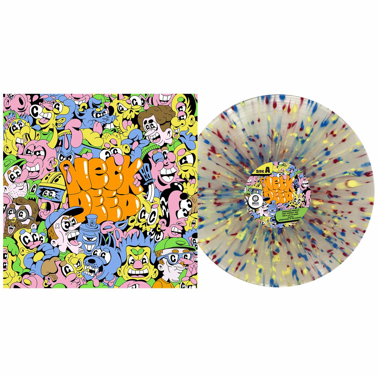 Neck Deep Exclusive Clear w Red Blue 038 Yellow Splatter Vinyl LP