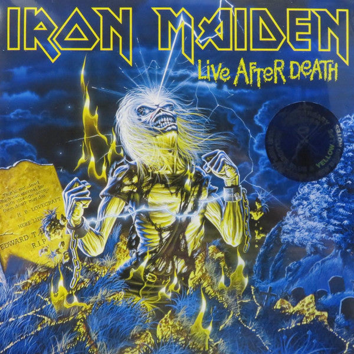 IRON MAIDEN 8211 LIVE AFTER DEATH BLUE 038 YELLOW 2LP SET 8211 LP