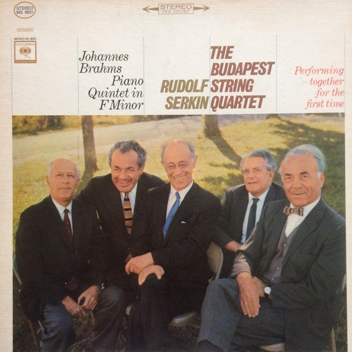 Johannes Brahms, Rudolf Serkin, The Budapest String Quartet  Piano Quintet In F Minor LP