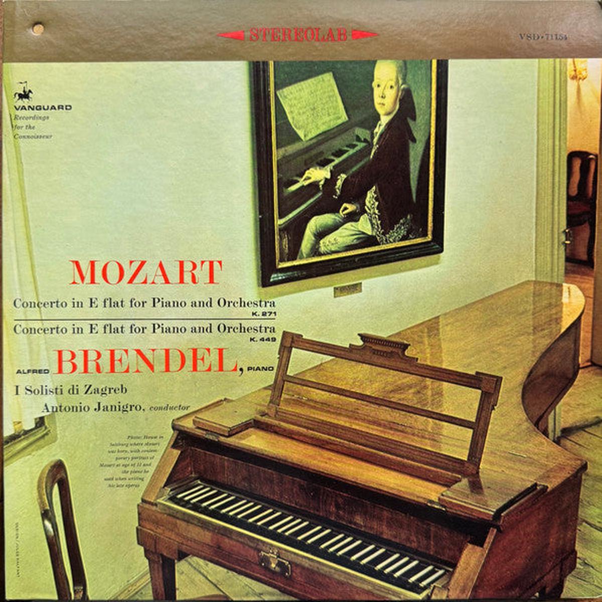 Mozart, Alfred Brendel, I Solisti Di Zagreb, Antonio Janigro Concerto In E Flat For Piano And Orchestra K. 271 / Concerto In E Flat For Piano And Orchestra K. 449 LP