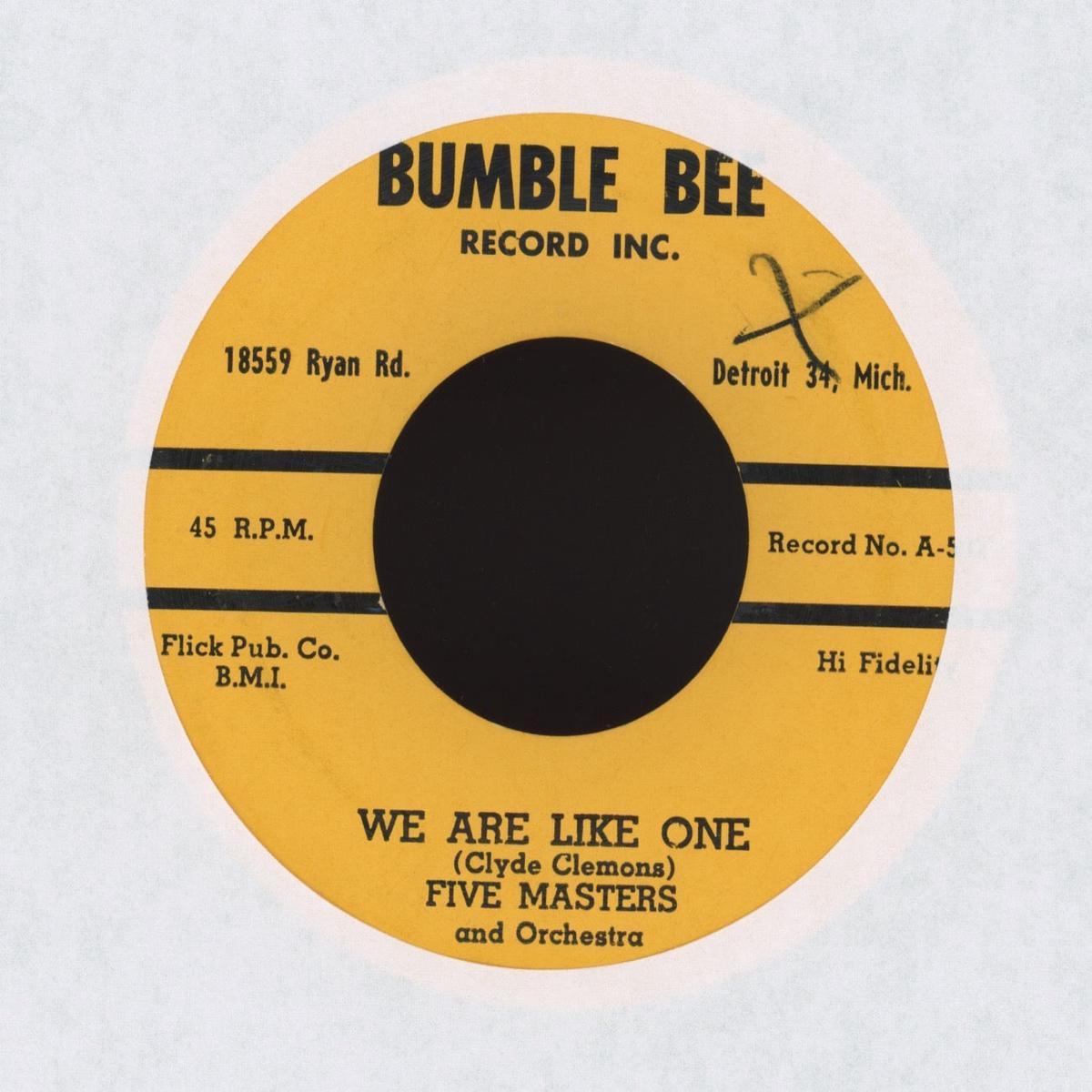 The Five Masters - We Are Like One Cheap Scate on Bumble Bee RB Doo Wop 45