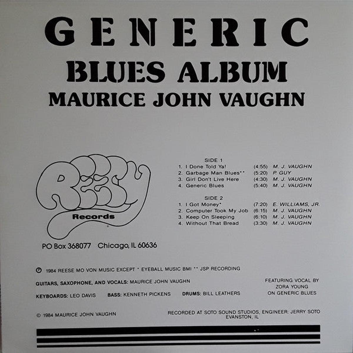 Maurice John Vaughn Generic Blues Album LP