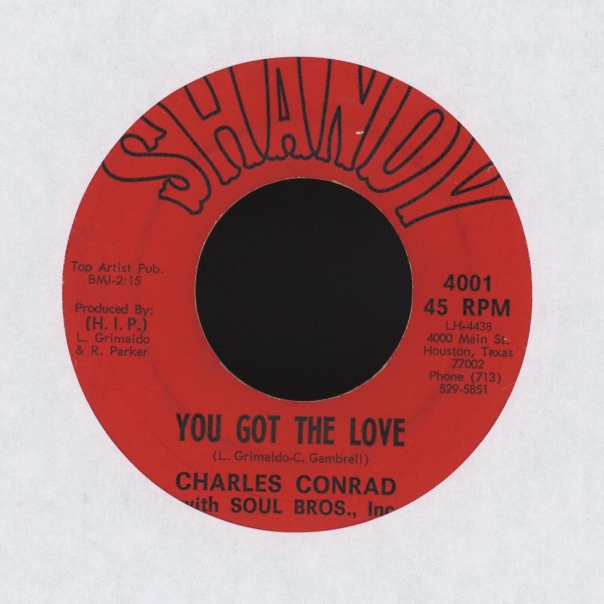 Charles Conrad With Soul Bros Inc - You Got The Love on Shandy Northern Soul 45