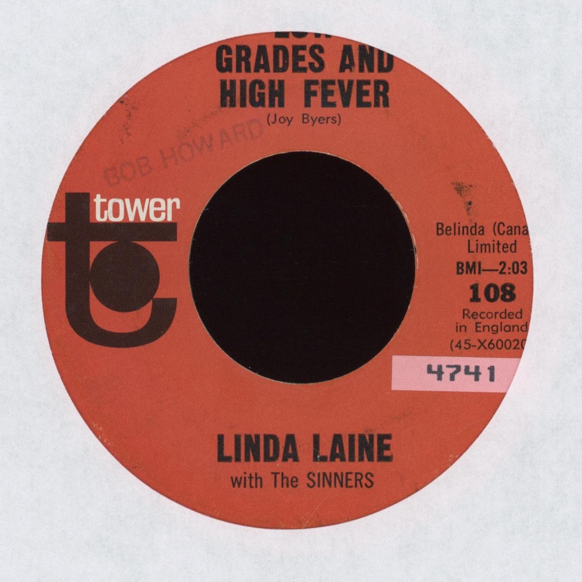 Linda Laine - Low Grades And High Fever on Tower Teen RB 45
