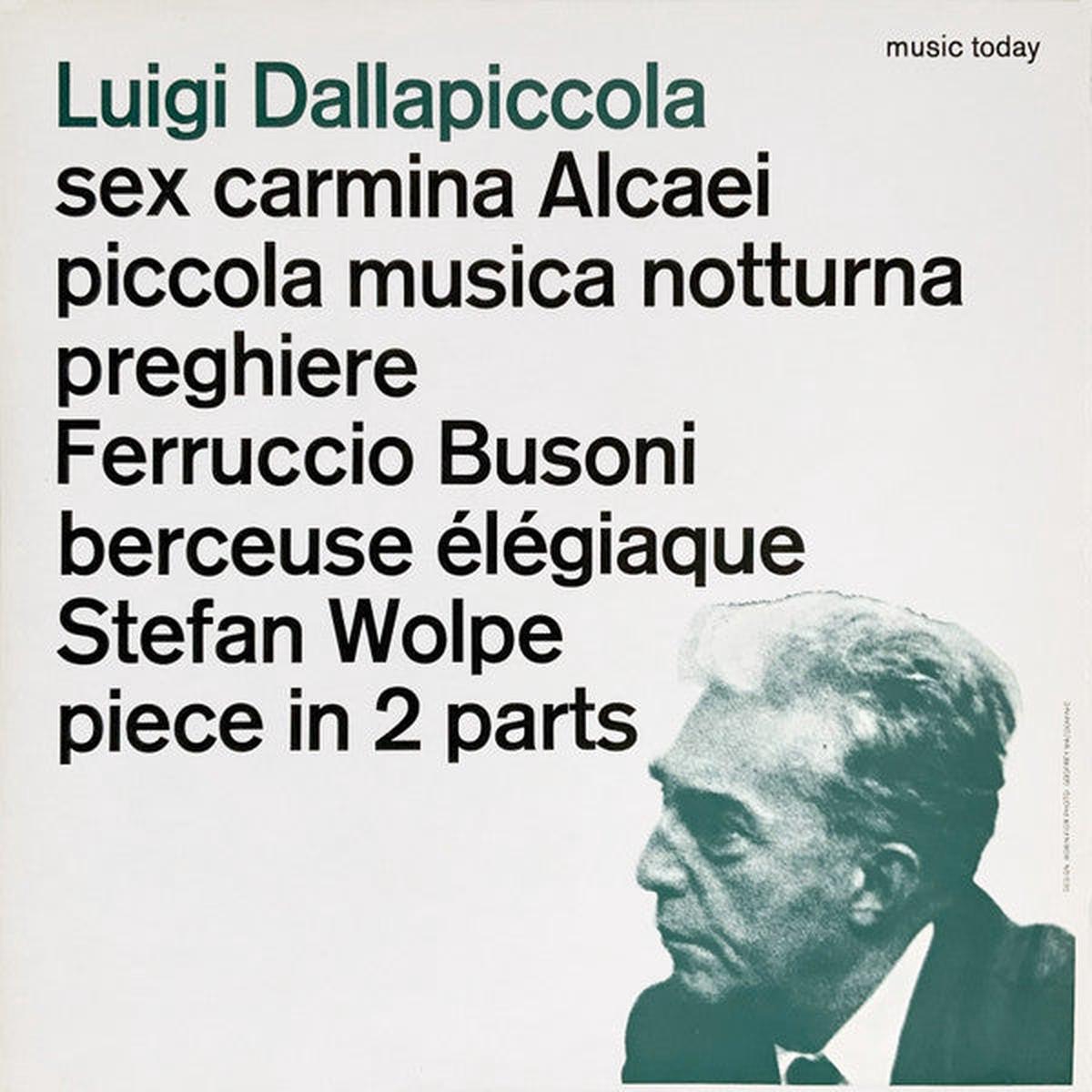Luigi Dallapiccola Sex Carmina Alcaei / Piccola Musica / Preghiere / Berceuse lgiaque / Piece In 2 Parts LP
