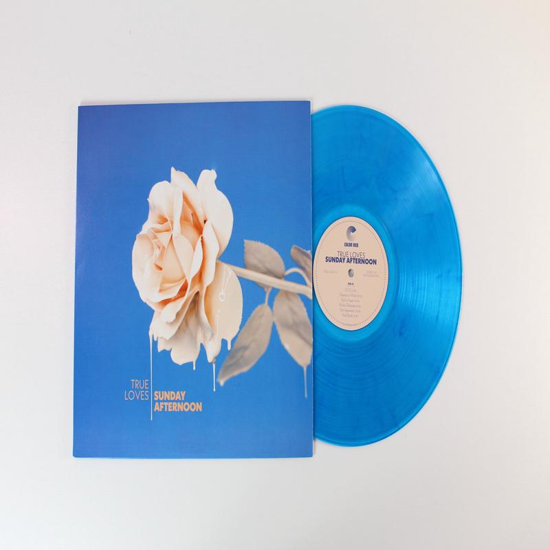 The True Loves - Sunday Afternoon on Color Red Records - Blue Marbled Vinyl