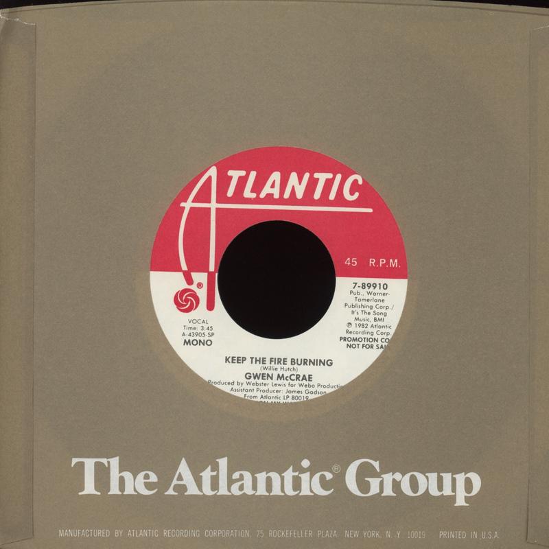 Gwen McCrae - Keep The Fire Burning on Atlantic Promo Modern Soul 45