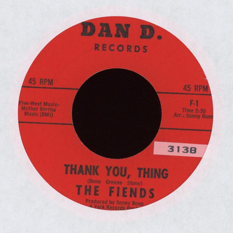 The Fiends - Thank You Thing on Dan D. Addams Family Halloween Rocker 1st Press 45