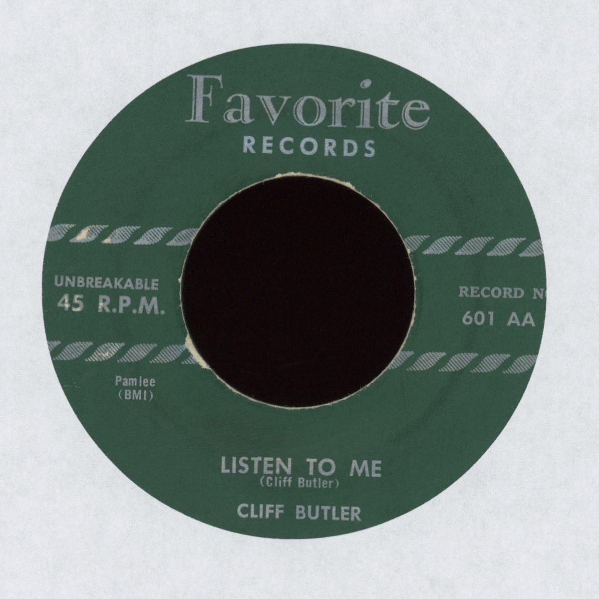 Cliff Butler - Listen To Me on Favorite RB Rocker 45