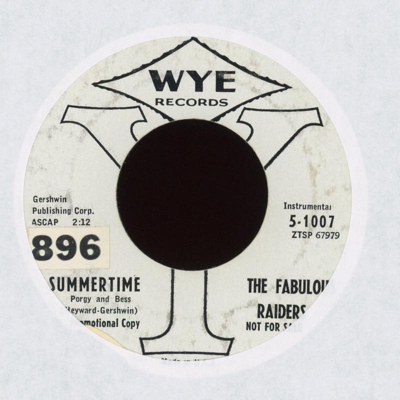 The Fabulous Raiders - Summertime / C. C. Rider on WYE Promo Instro R&B Mod Soul 45