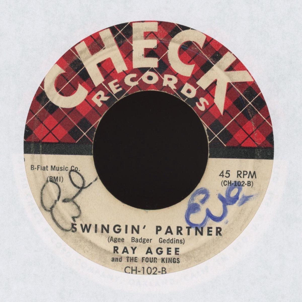 Ray Agee The Four Kings - Swingin Partner on Check RB 45