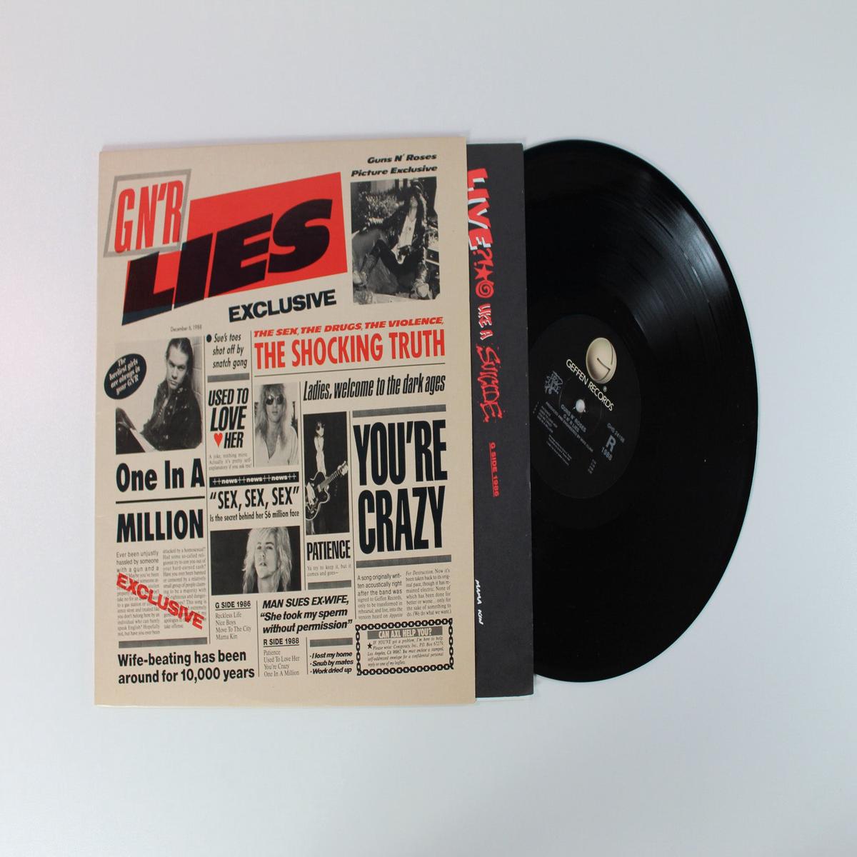 Guns N Roses - G N R Lies on Geffen Records Uncensored Sleeve