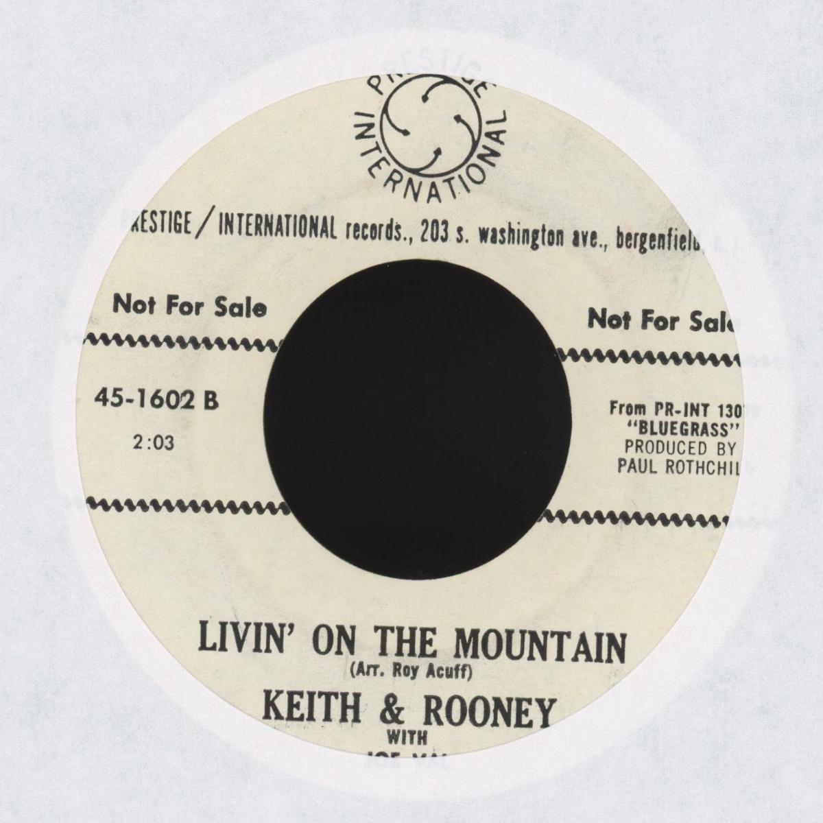 Keith Rooney - Livin On The Mountain on Prestige International Promo Bluegrass 45