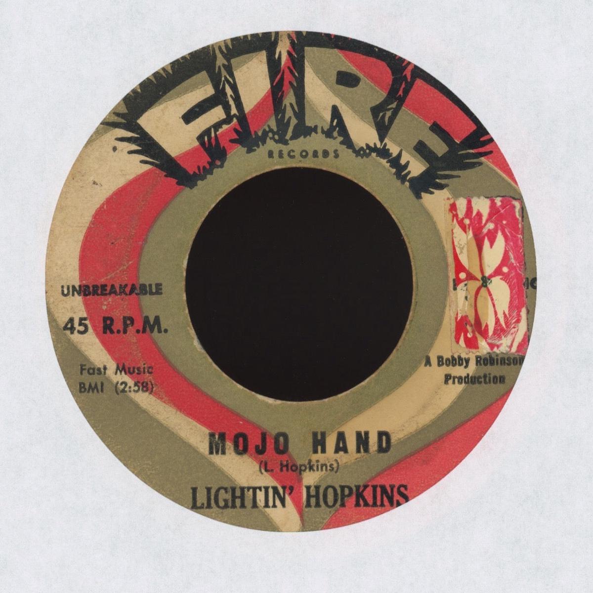 Lightnin Hopkins - Mojo Hand on Fire RB Blues 45