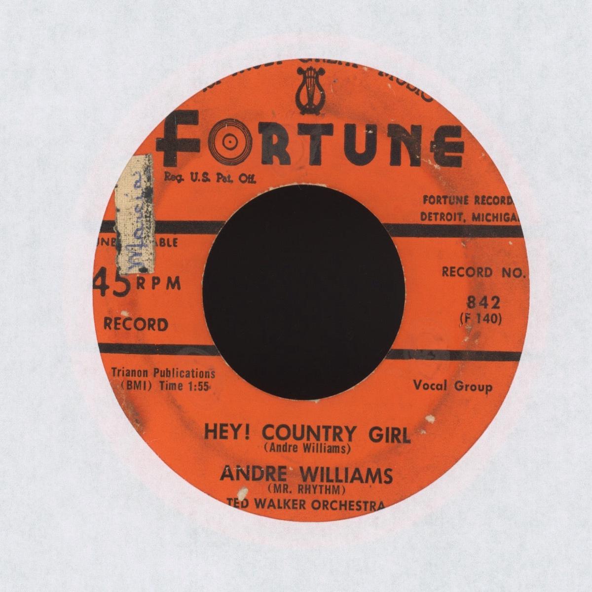 Andre Williams - Hey Country Girl on Fortune RB Doo Wop Rocker 45