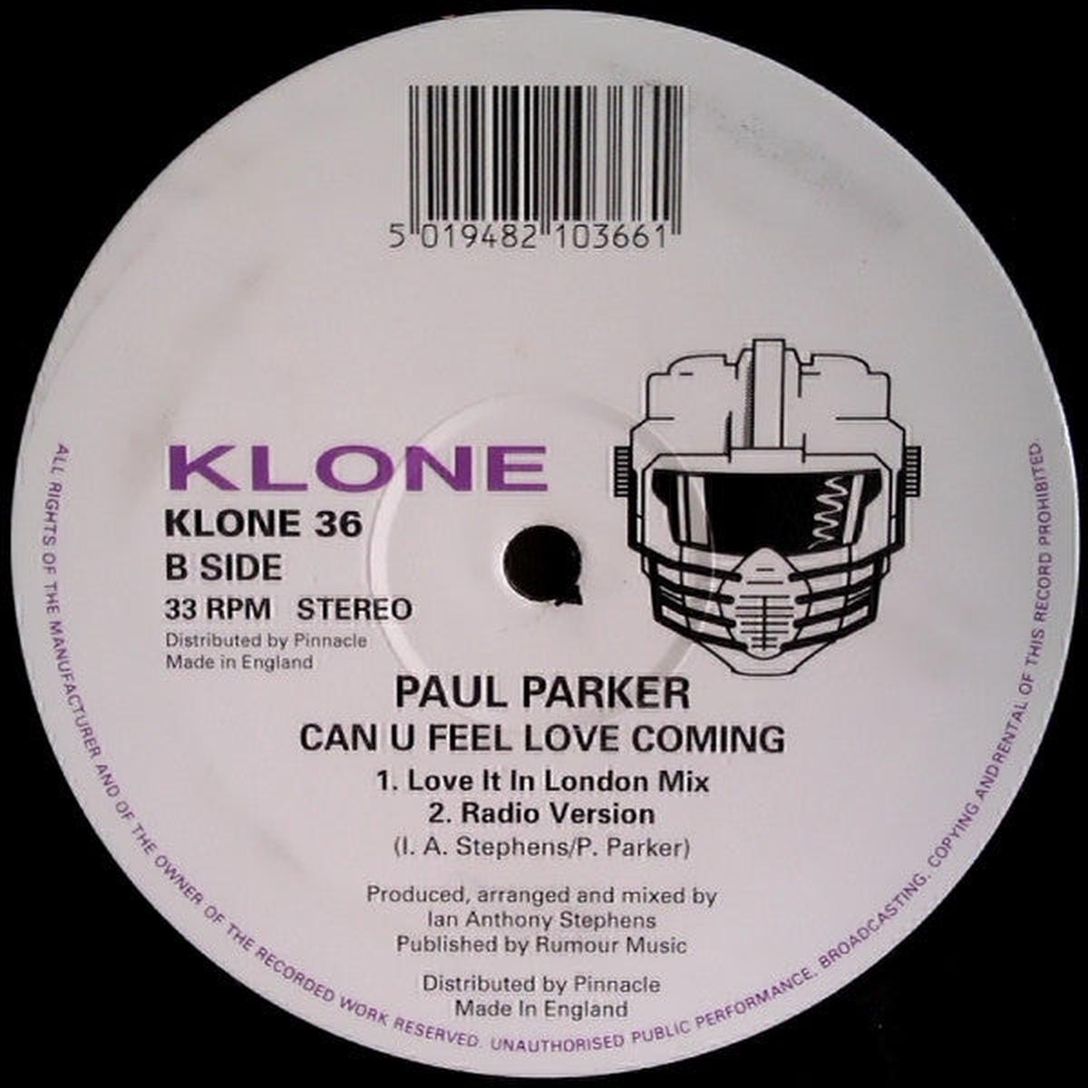 Paul Parker Can U Feel The Love Coming 12"