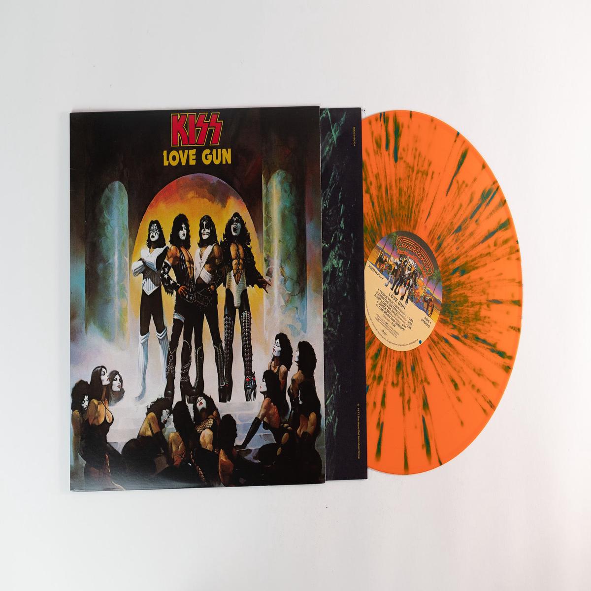 Kiss - Love Gun on Casablanca Mercury - TangerineAqua Splatter Vinyl