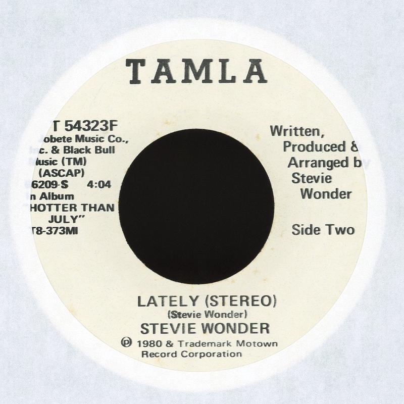 Stevie Wonder - Lately on Tamla Promo Soul 45