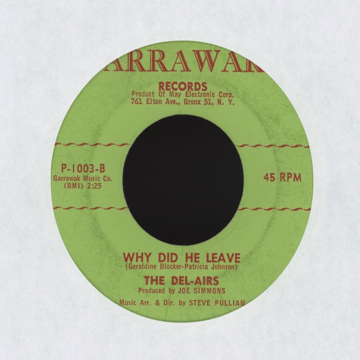 The Del-Airs - Why Did He Leave on Arrawak RB Doo Wop 45