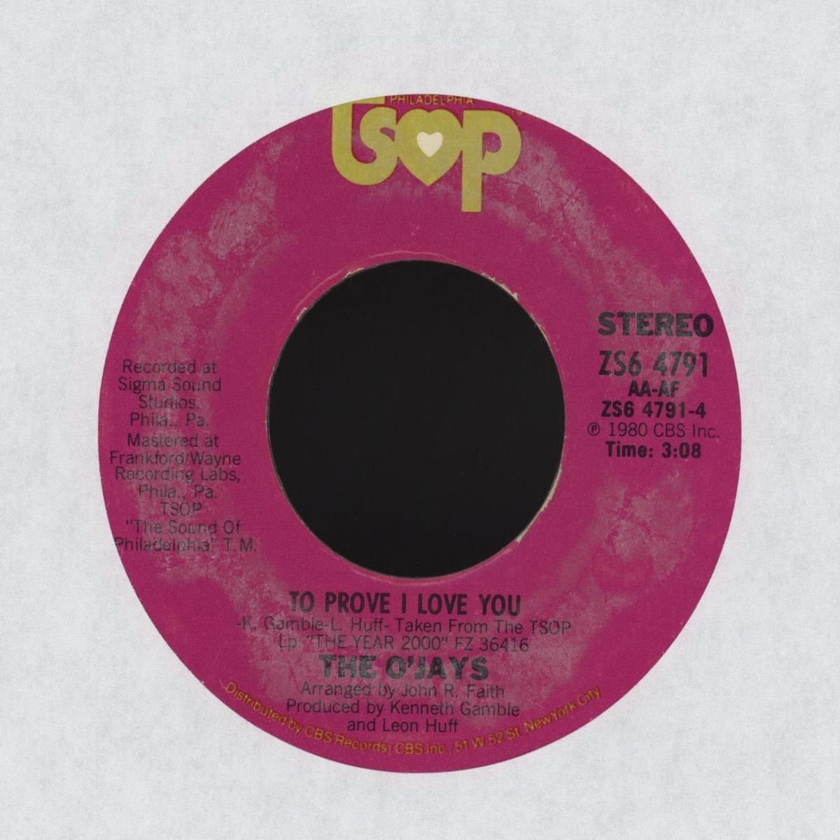 The OJays - To Prove I Love You on TSOP Modern Soul 45