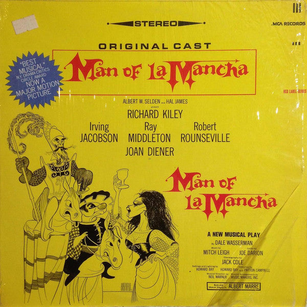 Man Of La Mancha - Original Cast, Richard Kiley, Joan Diener, Irving Jacobson, Robert Rounseville, Ray Middleton  (vinyl)